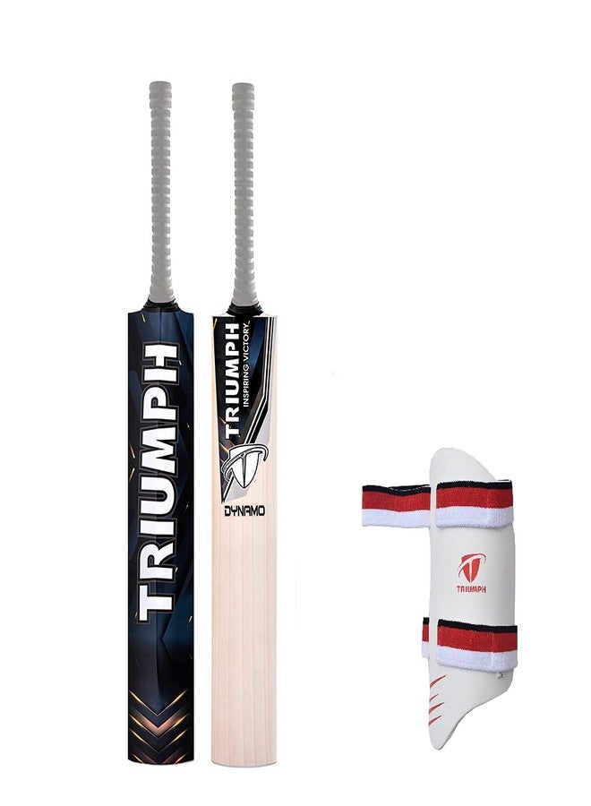 ترايامف مضرب كريكيت رجالي من خشب الصفصاف الإنجليزي من تريومف دينامو مع وسادة فخذ من ليفلون، مناسب لليد اليسرى - Image 1