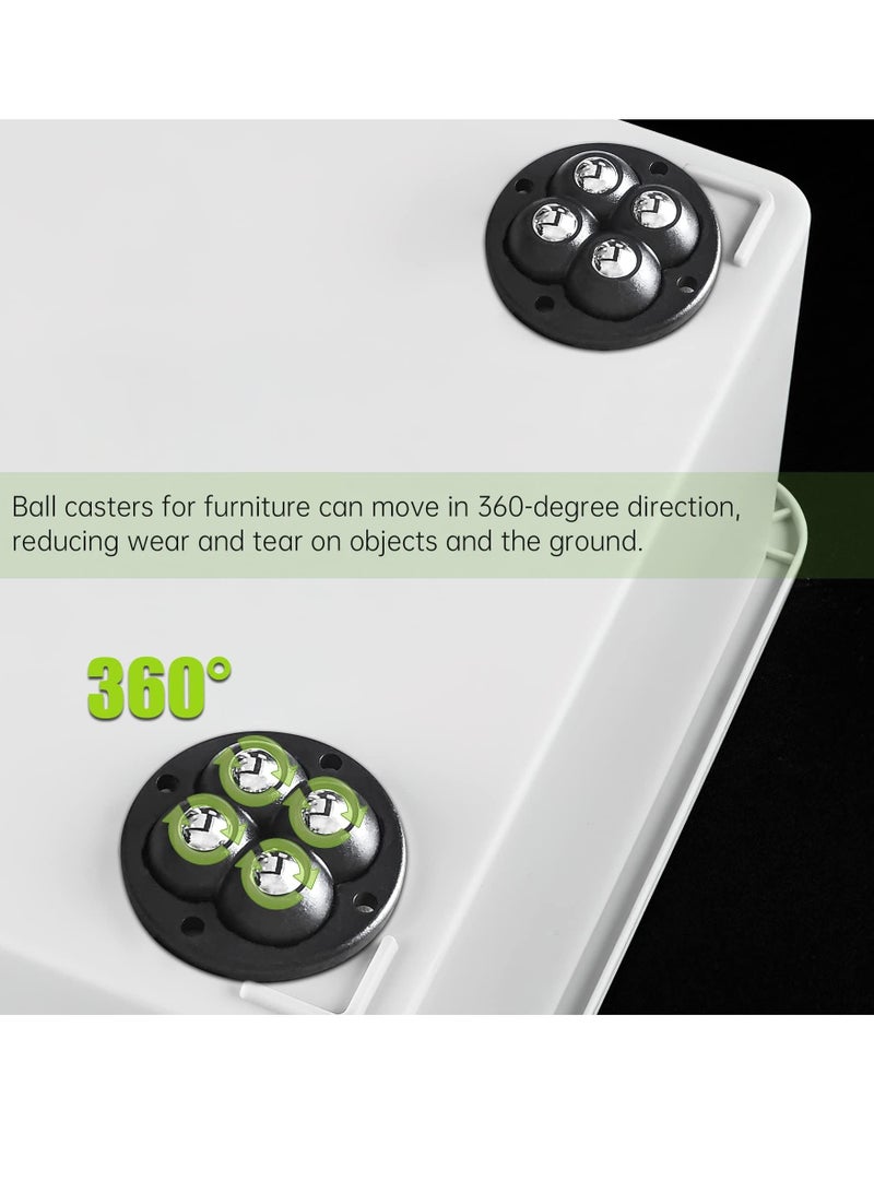 RAHAYM Stainless Steel Mini Swivel Self Adhesive Caster Wheels 360 Degree Rotation Universal Sticky Pulley for Furniture Daily Use Home Office Black 8 Pack - Image 3