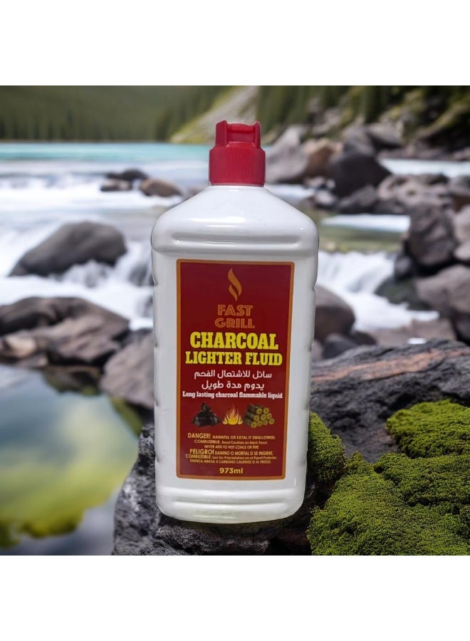 GO2CAMPS Barbeque Charcoal Fluid Long Lasting Liquid | BBQ Charcoal Lighter Fluid - 973ml - Image 1