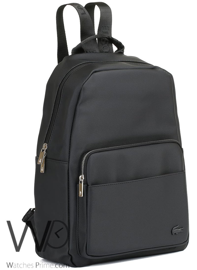 LACOSTE Lacoste Laptop Black Fiber Men Sport Backpack Bag  - Image 1