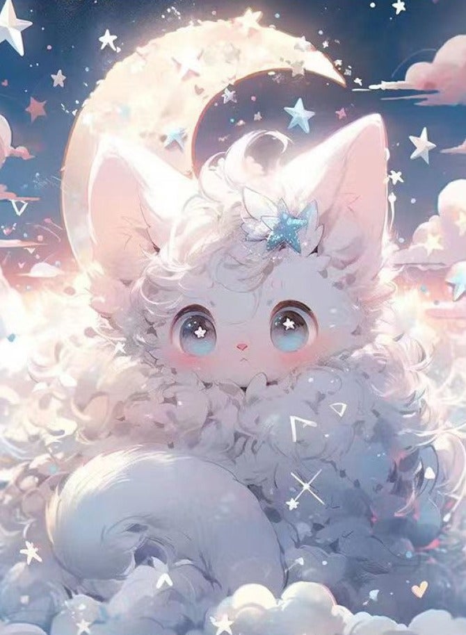 Bluejw 5D Sweet Cat Diamond Painting DIY Full Diamond Series Bedroom Decoration Painting - Image 2