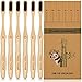 Virgin Forest 6-Pack Bamboo Charcoal Toothbrushes, Natural Eco-Friendly Biodegradable Wooden Toothbrushes, BPA Free Medium Soft Bristles - Image 2