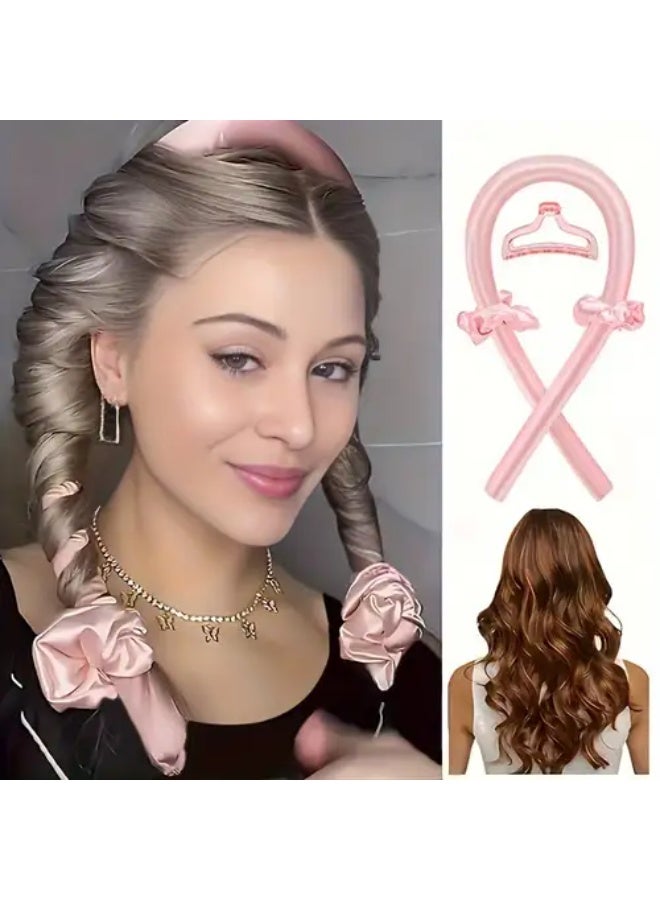 Generic maya accessories Silk Hair Curlers Heat-Free Automatic Foam Plus Steel Wire Lazy Curling Stick with Clip Featuring Sleep Wave Curls may vary color - Image 1