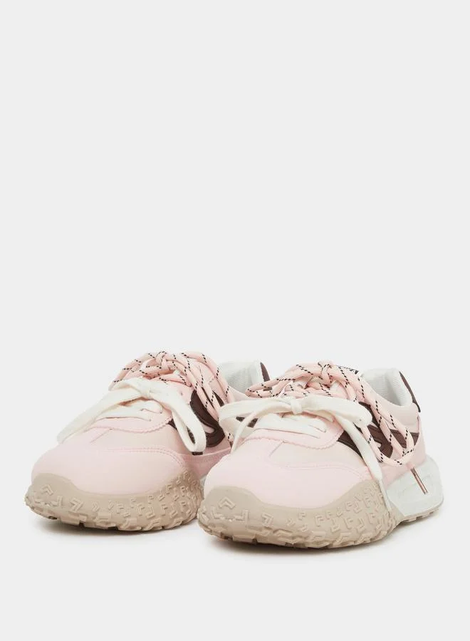 ستايلي Styli Chunky Sole Lace Up Sneakers