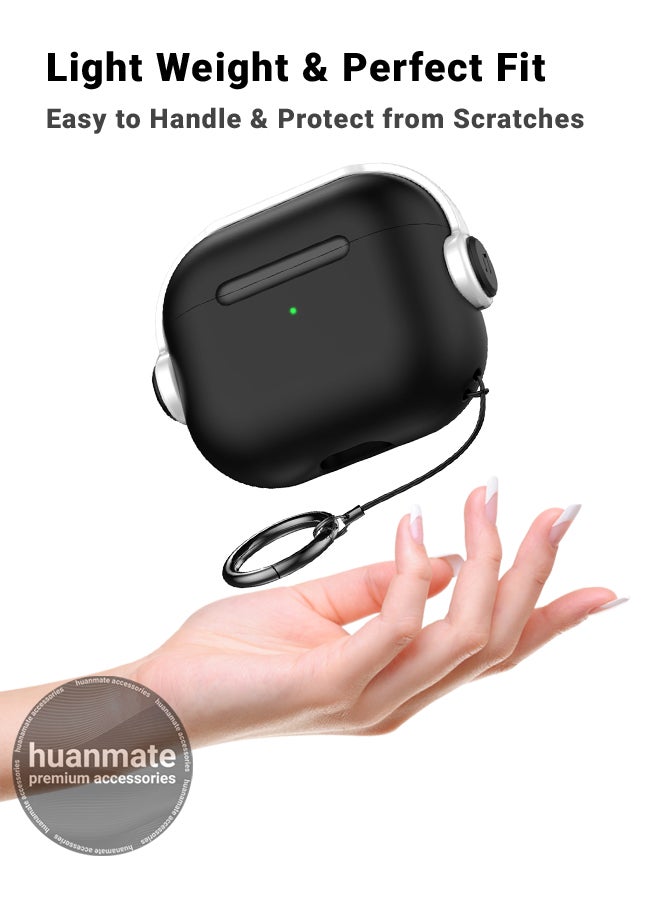 huanmate Apple AirPods 4 Premium Protection Case Cover - Black/White - Lightweight, Stylish Design, Accurate Cut-outs - Easy to Install & Remove - Durable Shield for Your Apple AirPods 4 - Image 3