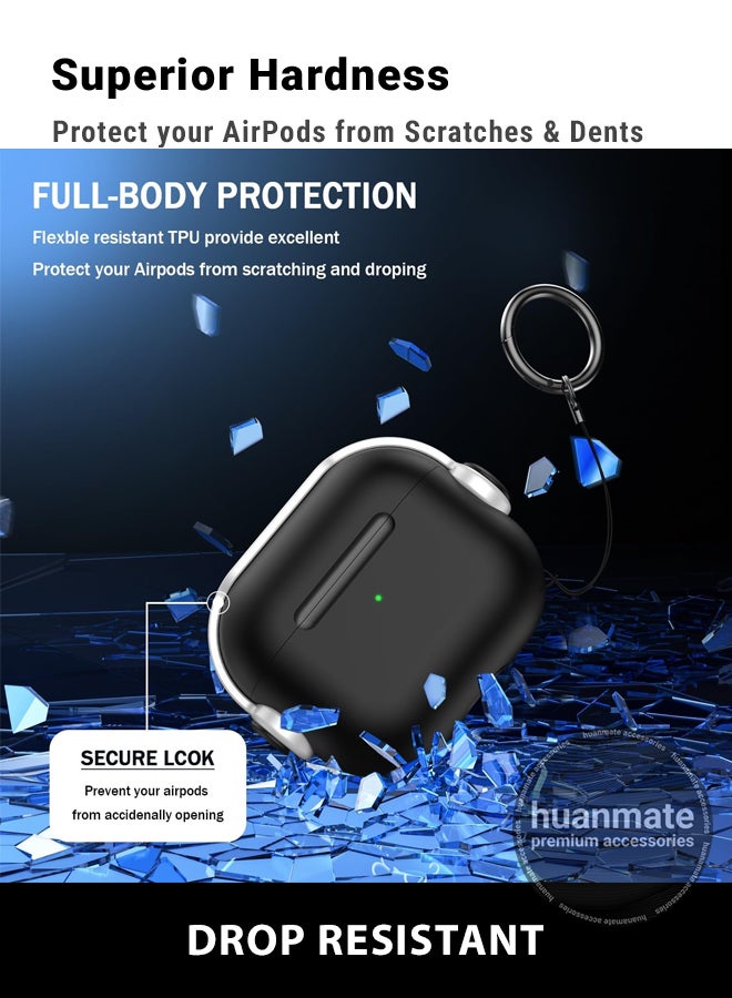 huanmate Apple AirPods 4 Premium Protection Case Cover - Black/White - Lightweight, Stylish Design, Accurate Cut-outs - Easy to Install & Remove - Durable Shield for Your Apple AirPods 4 - Image 4