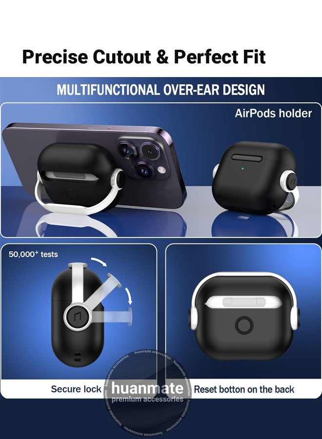 huanmate Apple AirPods 4 Premium Protection Case Cover - Black/White - Lightweight, Stylish Design, Accurate Cut-outs - Easy to Install & Remove - Durable Shield for Your Apple AirPods 4 - Image 2