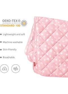 Moonsea Moonsea Baby Girl Blanket 2 Pack Lightweight, Ultra Soft Blanket Kids Toddler Comforter Quilted Warm Blanket with Lovely Star Print, Comfortable Down Alternative Baby Blanket, 39x47 Inches  - Image 2