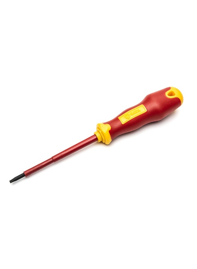 SATA GL61323 T-Series Slotted 4.0 x 100mm VDE Insulated Screwdriver - Image 1
