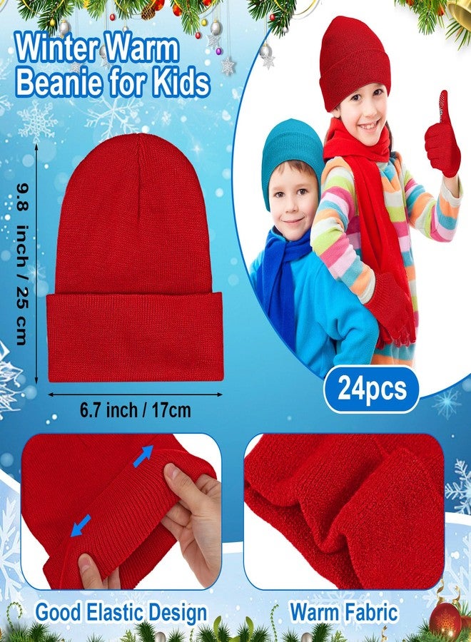 جاجيلي مجموعة جاغلي من 48 قطعة من قبعات وقفازات الشتاء للأطفال، تتضمن 24 قطعة من القفازات المحبوكة و24 قطعة من القبعات الصوفية الدافئة للطقس البارد، هدية مناسبة للجنسين، مناسبة للمشردين (ألوان زاهية). - Image 2
