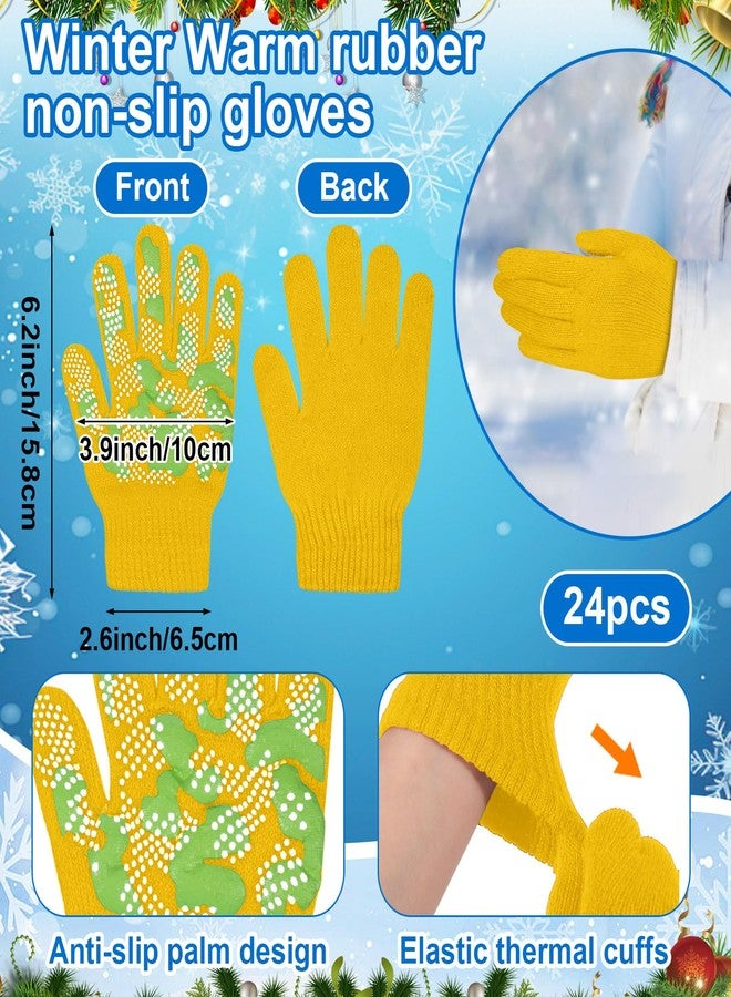 جاجيلي مجموعة جاغلي من 48 قطعة من قبعات وقفازات الشتاء للأطفال، تتضمن 24 قطعة من القفازات المحبوكة و24 قطعة من القبعات الصوفية الدافئة للطقس البارد، هدية مناسبة للجنسين، مناسبة للمشردين (ألوان زاهية). - Image 3