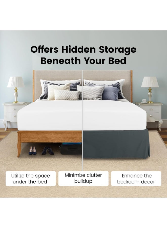 Utopia Bedding King Bed Skirt - Soft Quadruple Pleated Ruffle - Easy Fit with 16 Inch Tailored Drop - Hotel Quality, Shrinkage and Fade Resistant (King, Grey) - Image 4