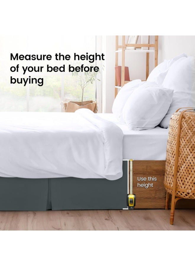 Utopia Bedding King Bed Skirt - Soft Quadruple Pleated Ruffle - Easy Fit with 16 Inch Tailored Drop - Hotel Quality, Shrinkage and Fade Resistant (King, Grey) - Image 2