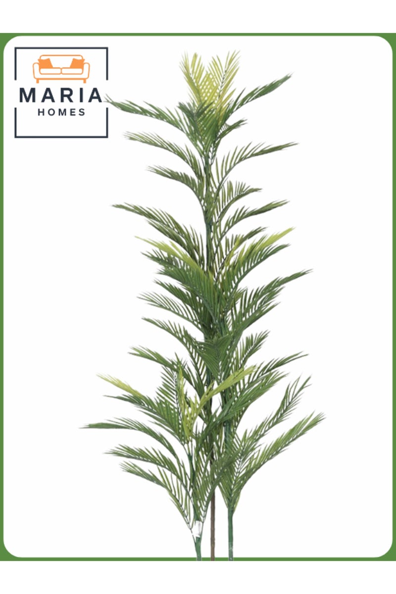 ماريا شجرة نخيل أريكا اصطناعية بطول 200 سم - نبات داخلي مزخرف طويل في وعاء رمادي - Image 2