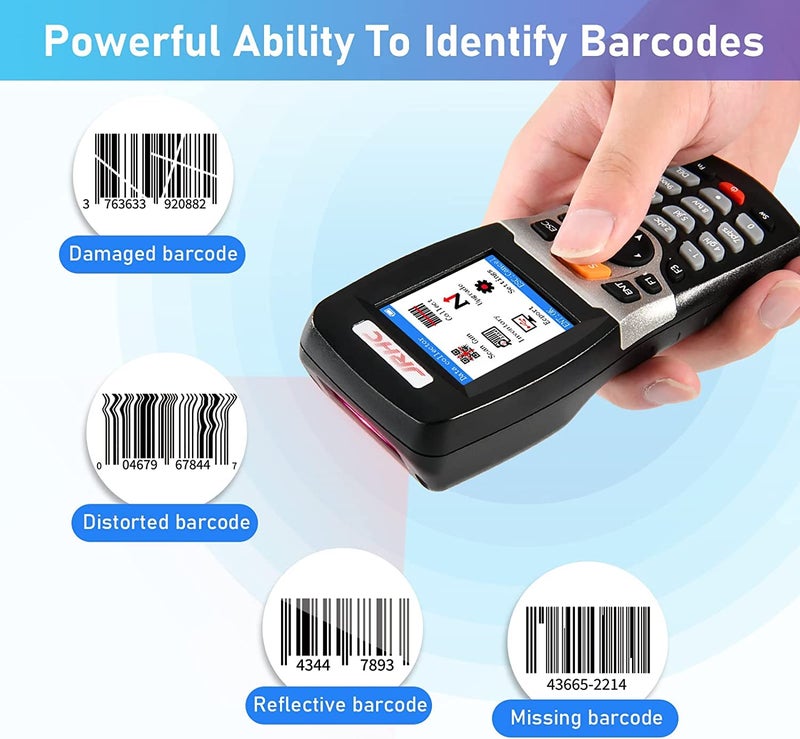 JRHC Wireless Barcode Scanner JRHC Inventory Scanner Collector Portable Data Terminal Inventory Device USB Barcode Scanner 1D PDT with 2.2 Inch TFT Color LCD Screen for Store, Supermarket, Warehouse - Image 3
