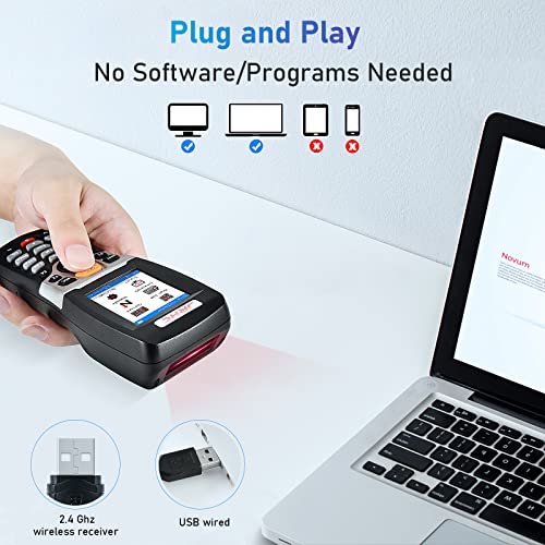 JRHC Wireless Barcode Scanner JRHC Inventory Scanner Collector Portable Data Terminal Inventory Device USB Barcode Scanner 1D PDT with 2.2 Inch TFT Color LCD Screen for Store, Supermarket, Warehouse - Image 2