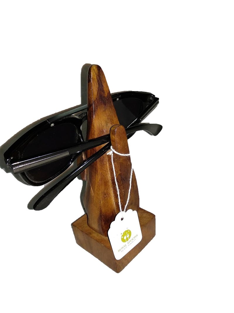 ARMAN SPOONS Royals Wooden Goggle Spectacle Stand Glass Holder NoseShaped Stand for Eyeglass 1piece - Image 3