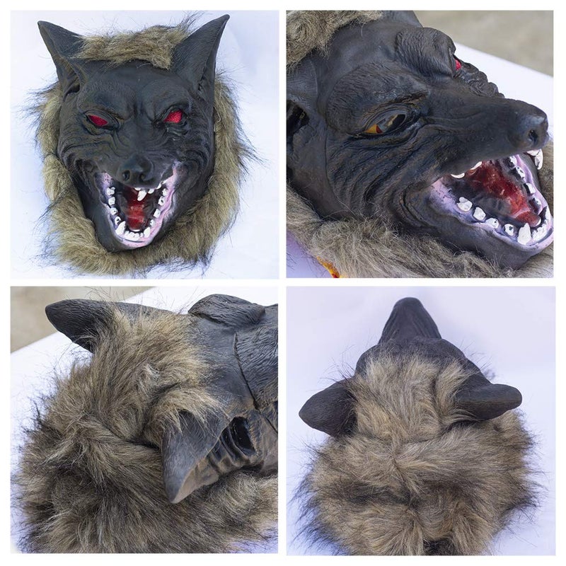 Lynkaye Holloween Horror Mask Party Cosplay Costume Werewolf Dress Up Mask - Wolf Head Mask And Claws - Image 5