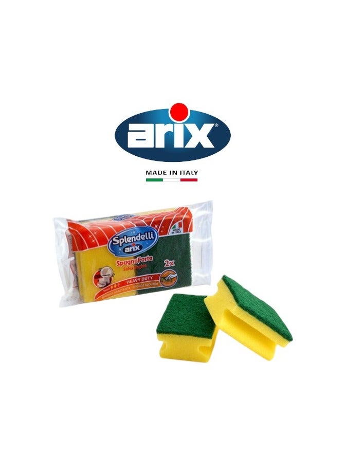 ARIX إسفنجة تنظيف قوية مع مقبض 2 قطعة - Image 1