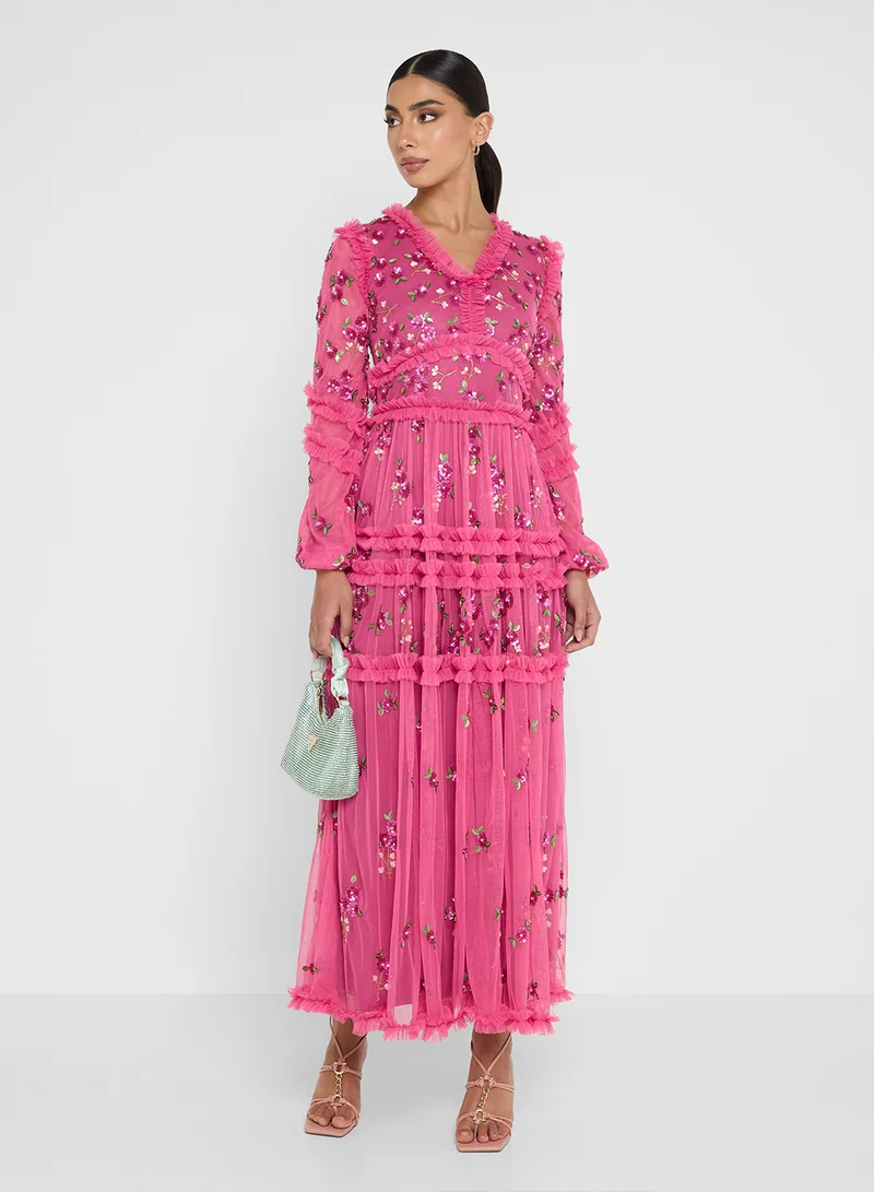 فروك اند فرل Embellished Lace Detail Midi Dress