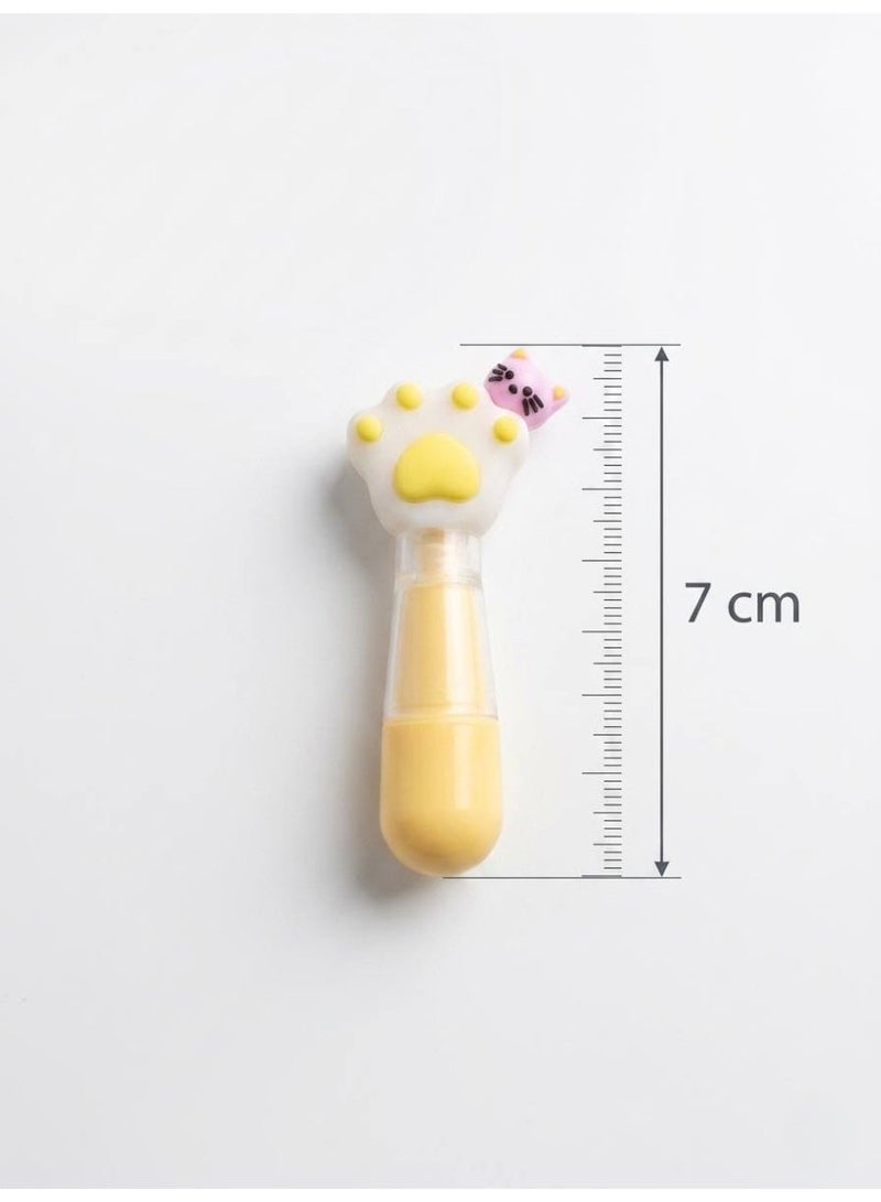 6-Piece Cute Cat Paw Mini Highlighter Set - Pastel Colors, Aesthetic Chisel Tip Markers for School, Office, & DIY Journaling - Kids & Students Stationery Gift Set - Image 4