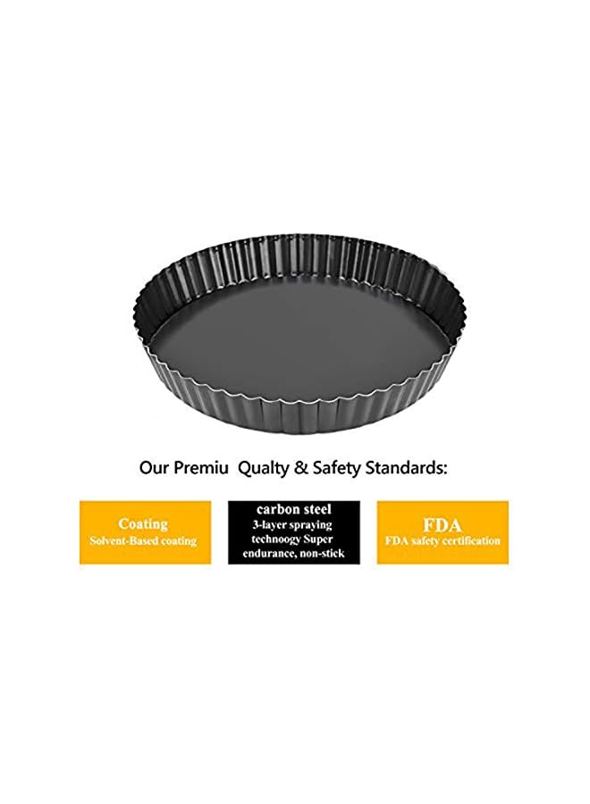 S-TOP 2 Pack Non-sticks 9 Inches Quiche Tart Pan, Removable Loose Bottom Tart Pie - Image 2