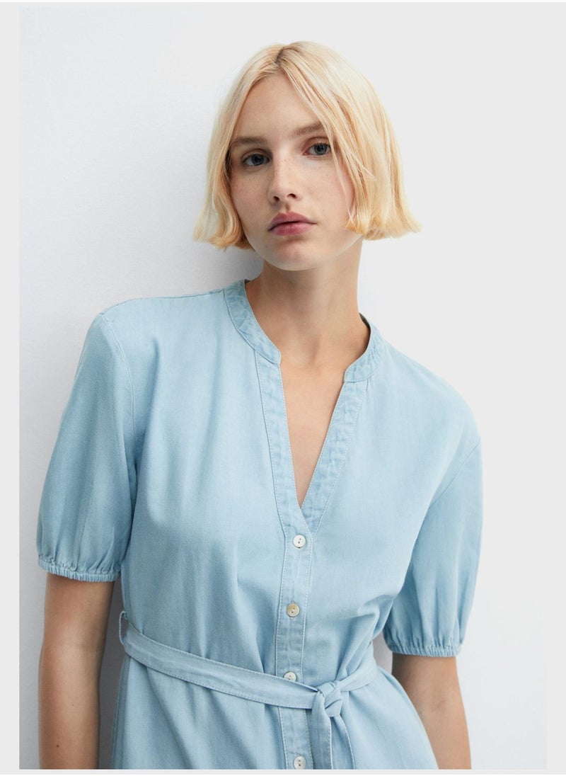 MANGO - Tiered Tie Detail Dress - Image 1