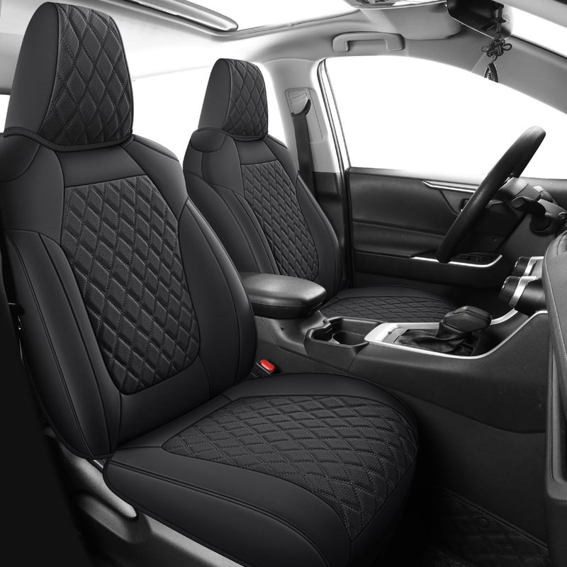 MIROZO Seat Covers for rav4Waterproof Car Seat Covers Faux Leather Seat Cover Full Set Fit for 20192025 Toyota RAV 4 NonHybrid Not for Adv TRDOffBlack