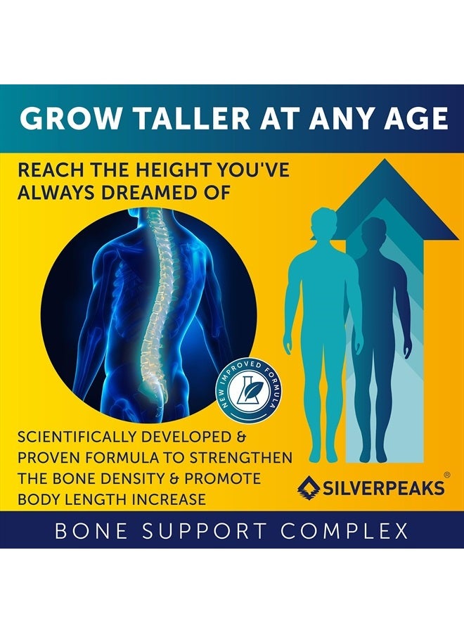 SILVERPEAKS Growth Capsules to Grow Taller - Height Growth Maximizer with Calcium for Bone Strength - Made in USA - Natural Get Taller Supplement to Increase Bone Growth - Free of Growth Hormone - Image 2