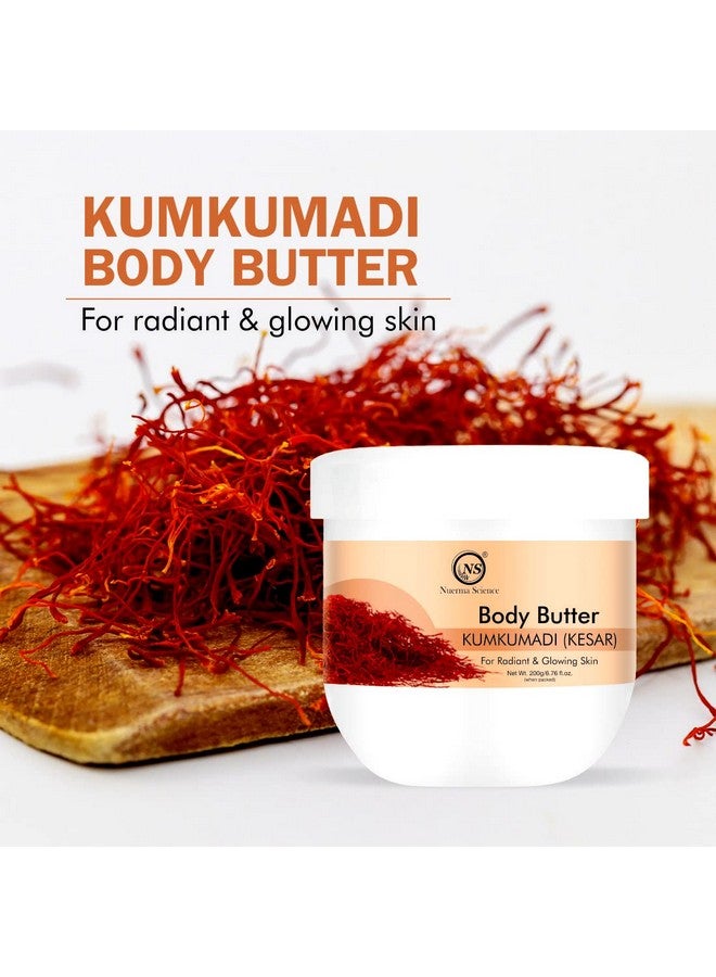 Ayurvedic Kumkumadi (Kesar) Body Butter For Intense Moisturization And Radiant Skin Glow Enriched With Vitamin E Oil, Shea Cocoa Butter, Mulethi Extract & Aloe Vera- 200 Gm