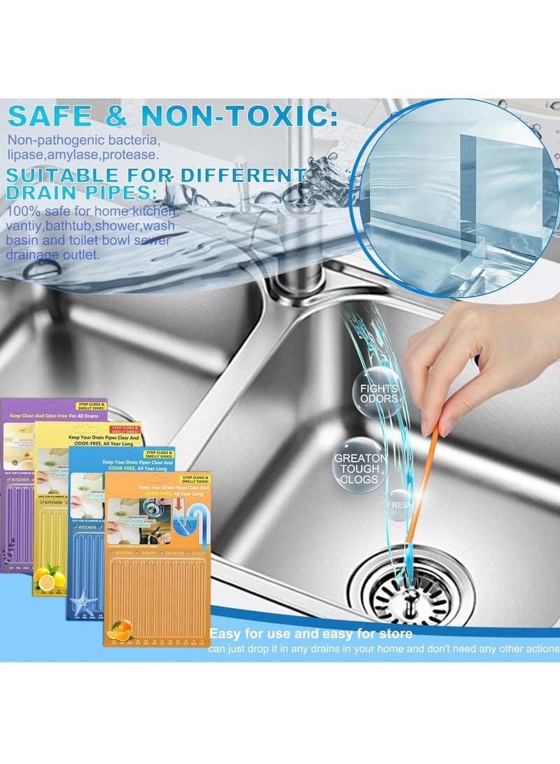 Excefore Drain Cleaner Sticks, 48 Strips Disposal Cleaner & Deodorizer,Eliminate Unpleasant Odors, Prevent Clogged Drains Safe for Sinks, Bathtub Drains, Septic Tanks - Image 4