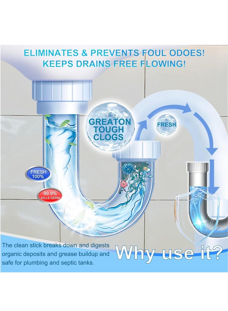 Excefore Drain Cleaner Sticks, 48 Strips Disposal Cleaner & Deodorizer,Eliminate Unpleasant Odors, Prevent Clogged Drains Safe for Sinks, Bathtub Drains, Septic Tanks - Image 5