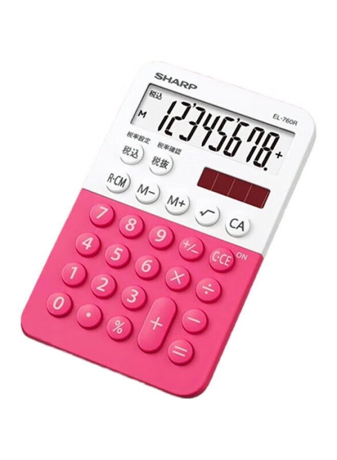 Sharp Dual Power Fashion Cute Cartoon Mini Calculator For Accounting, Cashier, And Financial Calculations El-760R Red And Blue - Image 1