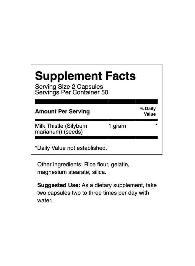SWANSON Milk Thistle Herbal Liver Support Supplement Natural Formula Helping To Maintain Overall Health & Wellbeing (100 Capsules 500Mg Each) 2 Pack - Image 4