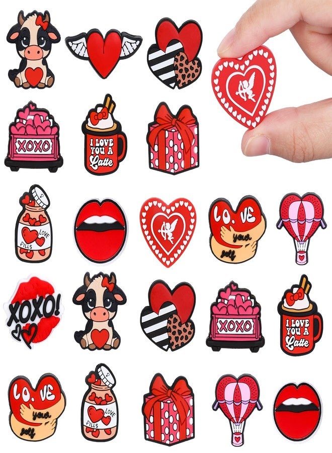 JarThenaAMCS 12Pcs Valentine Silicone Focal Beads Red Love Heart XOXO Loose Rubber Beads for Wedding Anniversary DIY Crafts Pen Keychain Making - Image 1