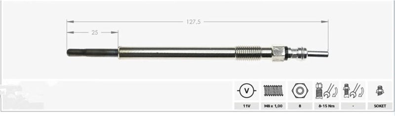 Diesel Glow Plug Compatible With Vauxhall For Insignia CDTI 2.0L 2008-2015 32017062 32017063 062900047304 UY4A H1944 345164 11v Glow Plugs Diesel Heater (6) - Image 5