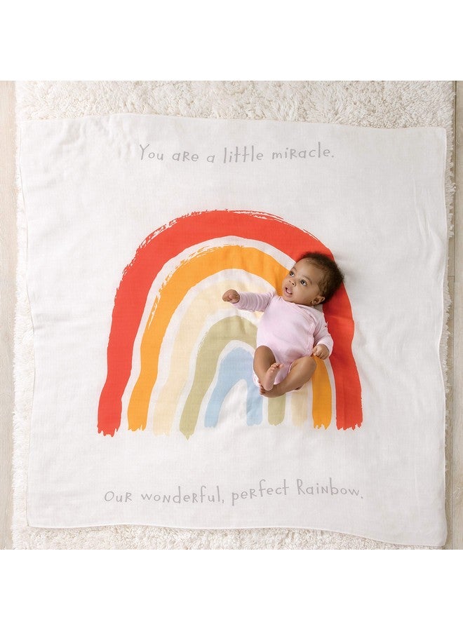 DEMDACO Little Miracle Perfect Rainbow 47 x 47 Children's Photo Swaddle Blanket - Image 2