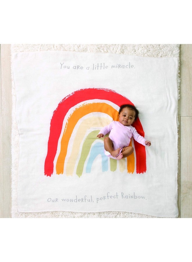 DEMDACO Little Miracle Perfect Rainbow 47 x 47 Children's Photo Swaddle Blanket - Image 4
