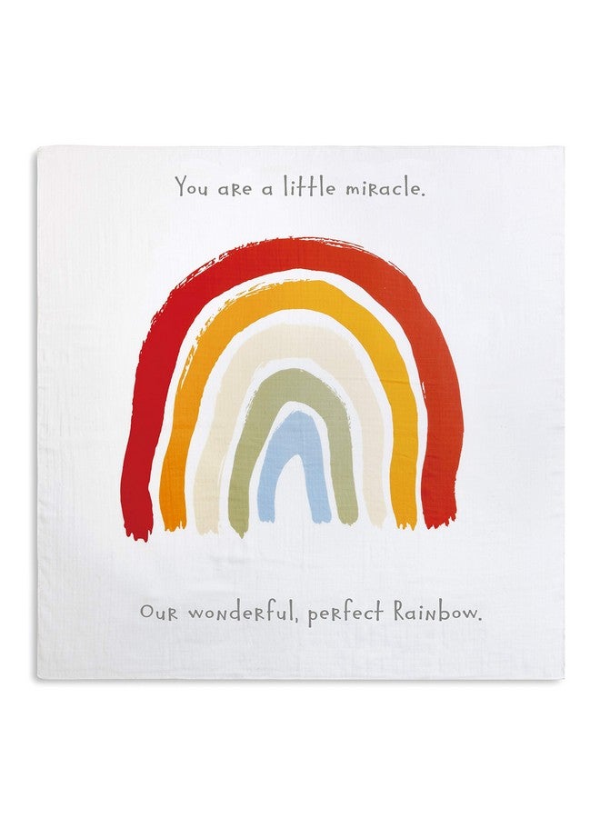 DEMDACO Little Miracle Perfect Rainbow 47 x 47 Children's Photo Swaddle Blanket - Image 1