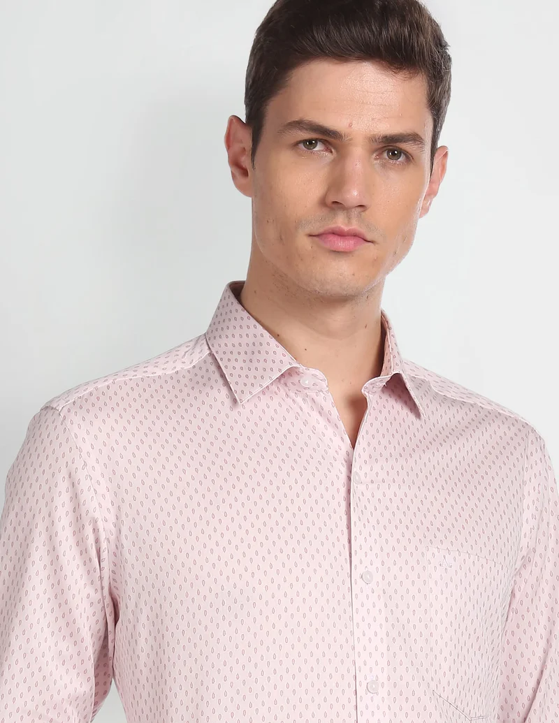 Motif Print Manhattan Slim Fit Shirt
