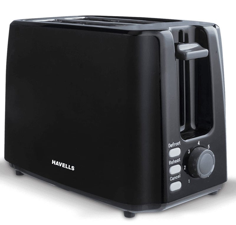 Havells Crisp Plus Pop-Up Toaster | 2 Slices | 750 Watts | 7 Heat Settings | Reheat,Defrost & Cancel Functions | Auto Bread Centering | Cool Touch | Crumb Tray for Easy Cleaning | 2Yr Warranty | Black - Image 1