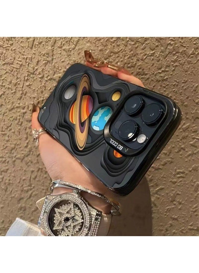 general Non-stereo planet iPhone 15ProMax/15Pro mobile phone case creative anti-fall mobile phone protective cover - Image 2