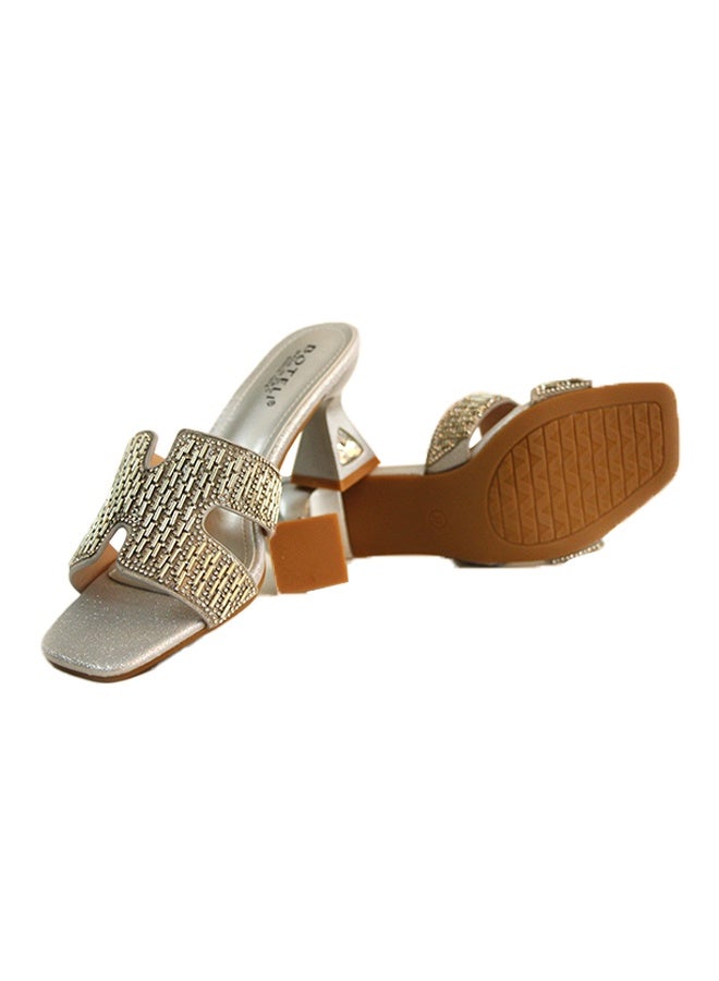 BOTELI With A Shiny Upper And A High Heel, The Women's Sizes 36-42 Sandal Series Features A Square Toe DesignMaking It A Fashionable Item For Height Enhancement  - Image 2
