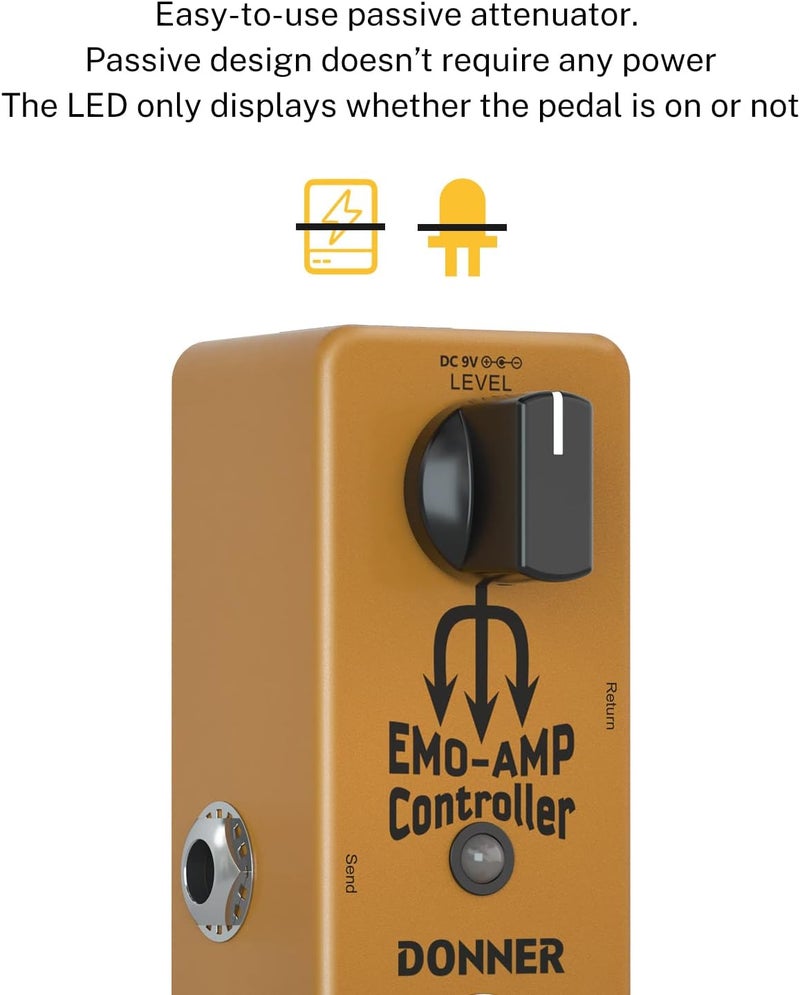 Donner دواسة تخفيف الصوت، وحدة تحكم EMO AMP محول إشارة دواسة تأثير الجيتار مع مفتاح كتم الصوت - Image 4
