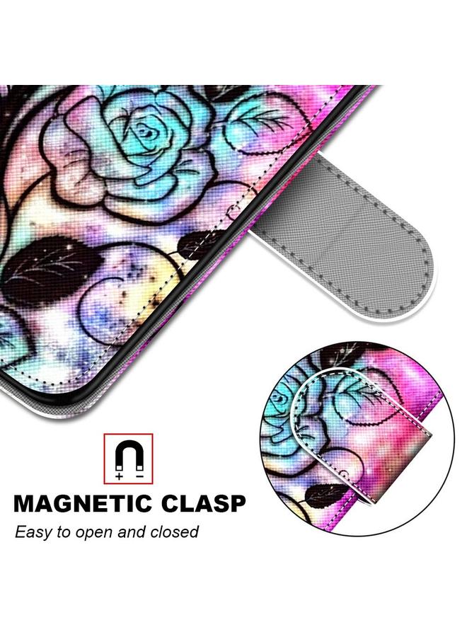 اس-توب جراب لهاتف Samsung Galaxy A33 5G، جراب هاتف جلدي قلاب أفقي بتصميم متقاطع ملون مع حامل وفتحات للبطاقات ومحفظة وحبل - Image 5