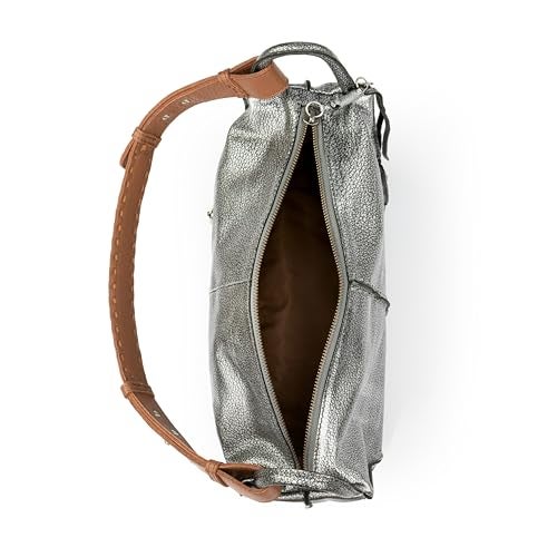 The Sak Los Feliz Hobo in Leather, Lined Shoulder Purse, Dark Silver - Image 3