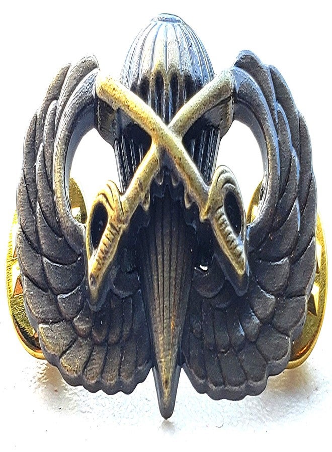 DEURA Airborne Cavalry Jump Wing Badge US Army Parachutist Insignia Antique Swords 1 1/2" Pin - Image 3