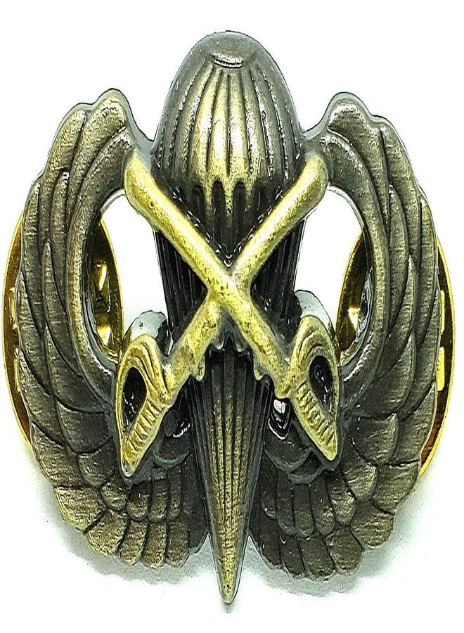 DEURA Airborne Cavalry Jump Wing Badge US Army Parachutist Insignia Antique Swords 1 1/2" Pin - Image 1