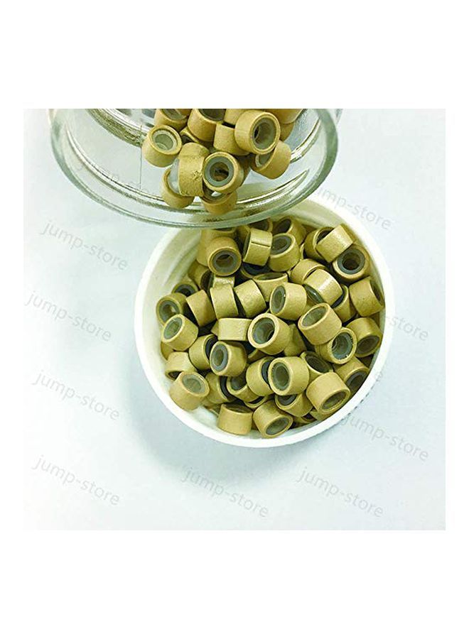 NIBEMINENT 1000-Piece Silicone Micro Link Rings Lined Beads For Hair Extensions Tool 6 Gray Blonde - Image 2