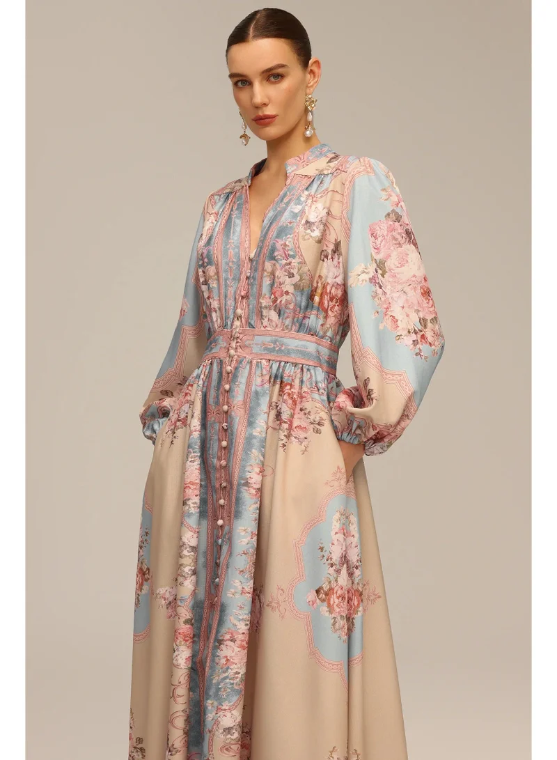 Bella Barnett  Dorte Long Sleeve Floral Printed Maxi Dress for Women | Best Price UAE